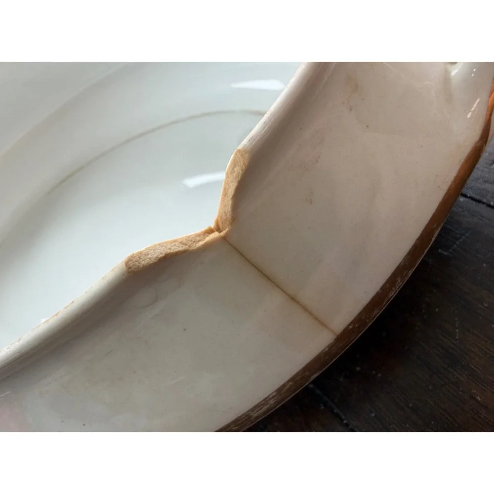 Vintage Homer Laughlin Covered Casserole Serving Dish Gold Trim USA – AS IS